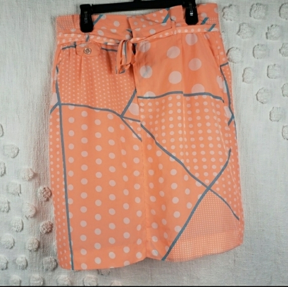 Downeast Retro Orange and White Dot Skirt - Picture 1 of 8